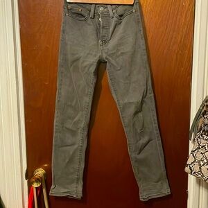 Levi Wedgie Straight Gray Jeans